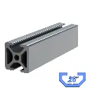 1" x 1" T-Slot Profile - 2 (.26") TSlots Opposite, 2 Smooth Sides