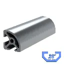 1" x 1" T-Slot Profile - 2 (.26") TSlots, Quarter Round