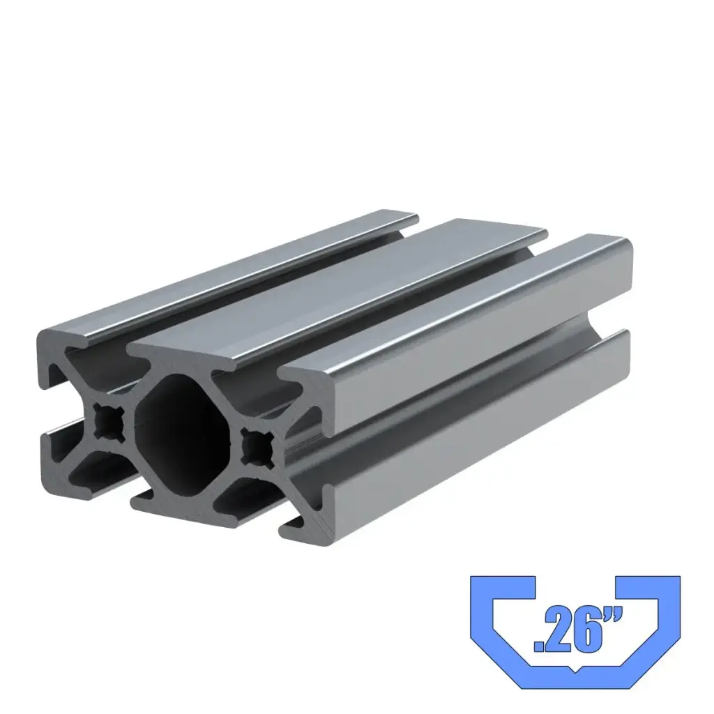 1" x 2" T-Slot Profile - 6 (.26") TSlots