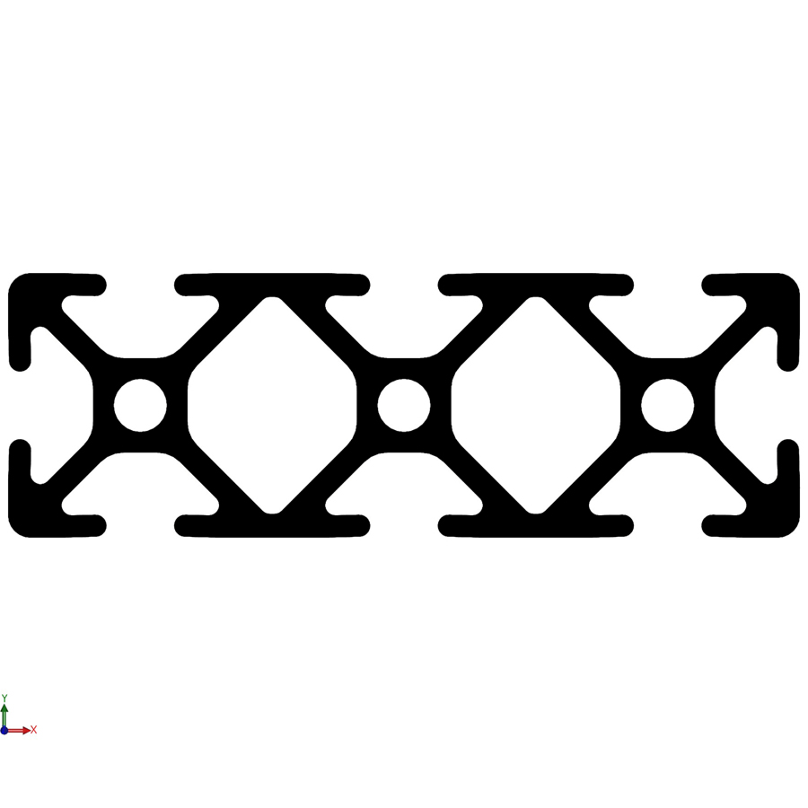 1" x 3" T-Slot Profile - 8 (.26") TSlots per inch