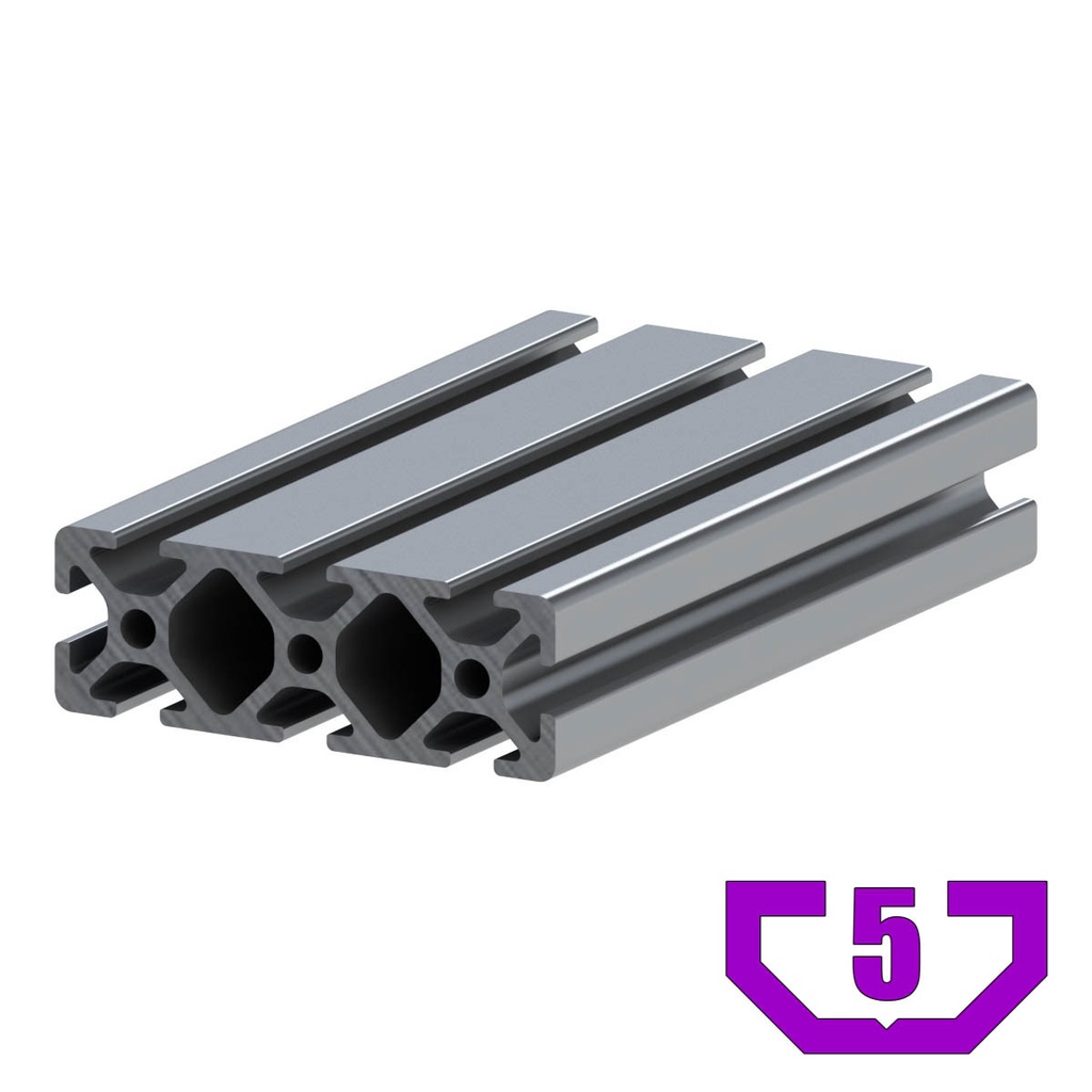 20mm x 60mm T-Slot Profile - 8 (5mm) TSlots per millimeter