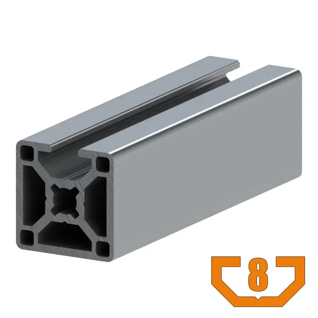 30mm x 30mm T-Slot Profile - 1 (8mm) TSlot, 3 Smooth Sides