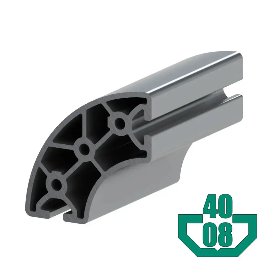 40mm x 40mm T-Slot Profile - 2 (8mm) T-Slots at 90 degrees with Smooth Inside and Outside Corners