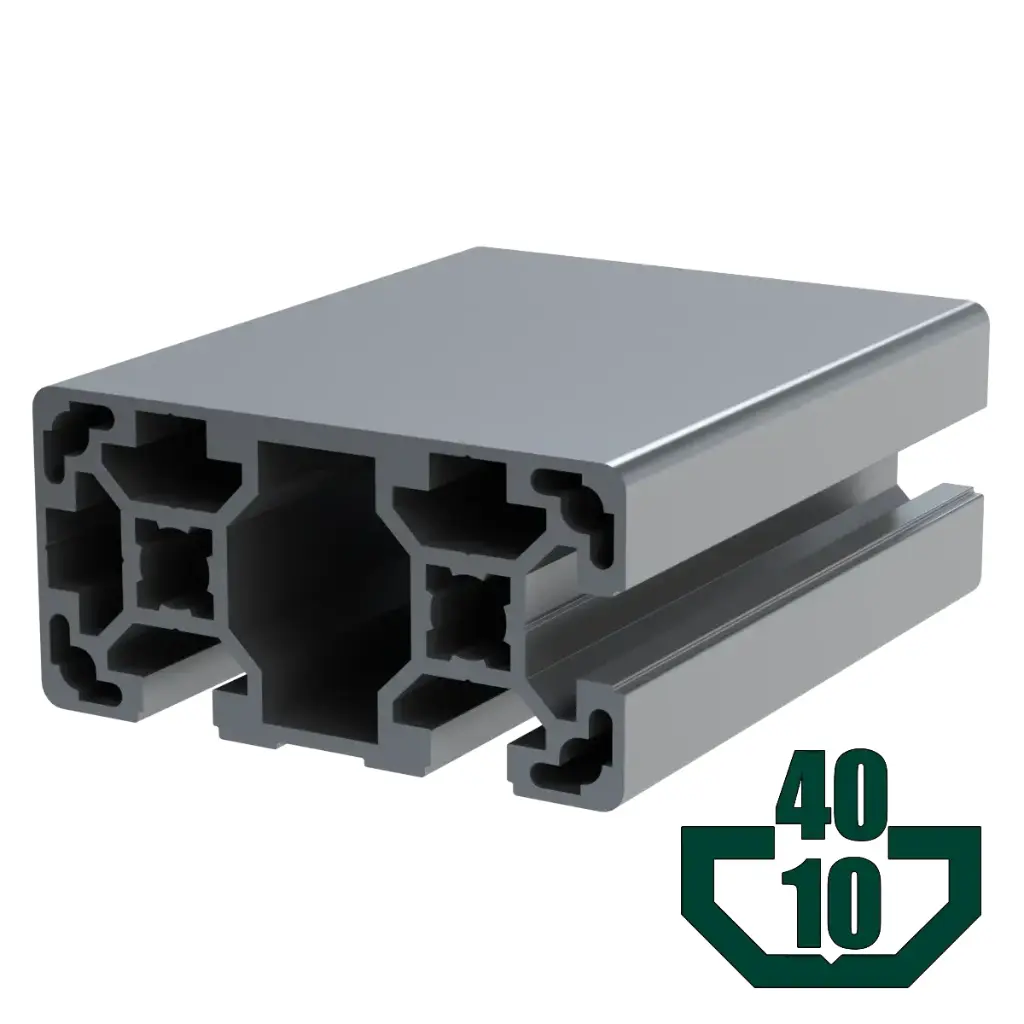 40mm x 80mm T-Slot Profile - 3 (10mm) TSlots Adjacent, 2 Smooth Sides