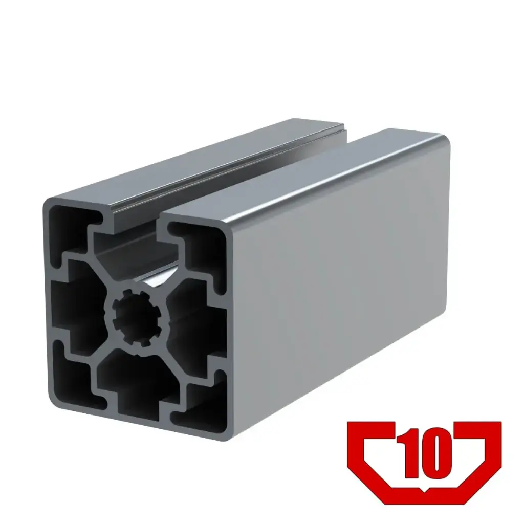 45mm x 45mm Light T-Slot Profile - 1 (10mm) TSlot, 3 Smooth Sides