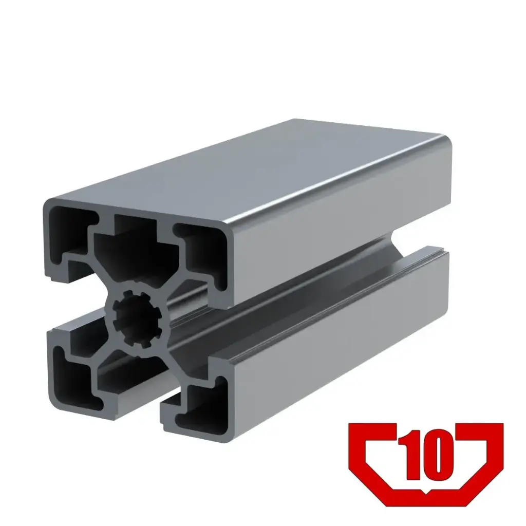 45mm x 45mm Light T-Slot Profile - 3 (10mm) TSlots, 1 Smooth Side