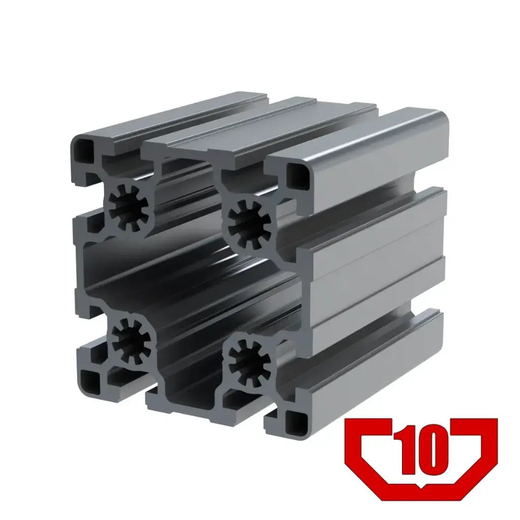 90mm x 90mm Light T-Slot Profile - 8 (10mm) TSlots