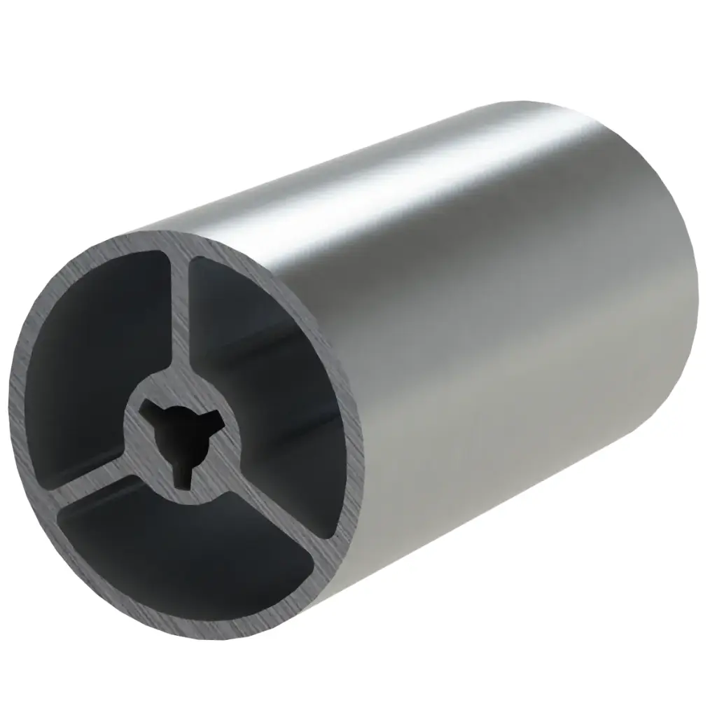 Round Extrusion - NO TSlots, 1.66" Diameter, 0.257"(6.5mm) Center Bore