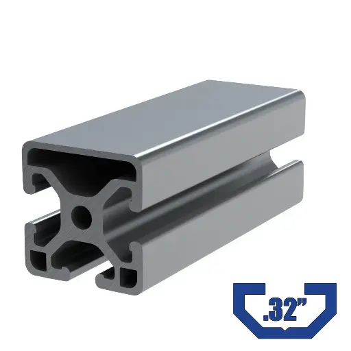 [1.5X1.5-3S/240INCH] 1.5" x 1.5" T-Slot Profile - 3 (.32")TSlots, 1 Smooth Side