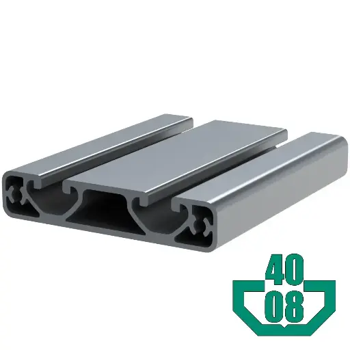 [16X80-08/3M] 16mm x 80mm T-Slot Profile - 2 (8mm/.32") TSlots, 3 Smooth Sides