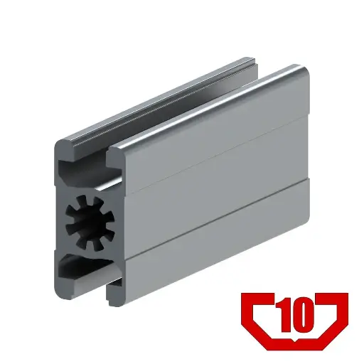 [22.5X45/6M] 22.5mm x 45mm T-Slot Profile - 2 (10mm) TSlots Opposite (22.5mm), 2 Smooth Sides Opposite (45mm), Center-bore (M12 or 1/2-13)