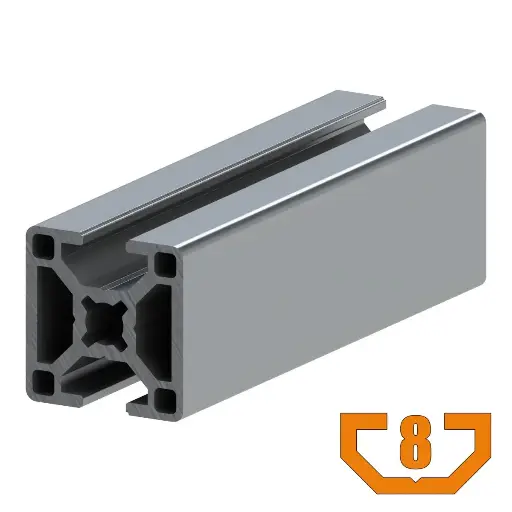 [30X30-2S/6M] 30mm x 30mm T-Slot Profile - 2 (8mm) TSlots Opposite, 2 Smooth Sides
