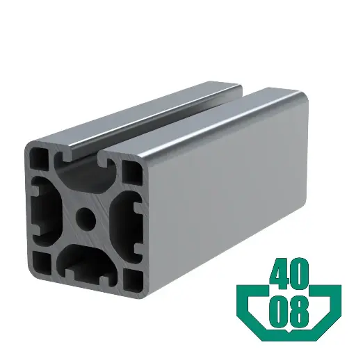 [40X40-081S/6M] 40mm x 40mm T-Slot Profile - 1 (8mm/.32") TSlot, 3 Smooth Sides