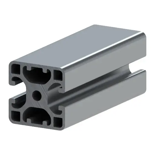 [40X40-082S/6M] 40mm x 40mm T-Slot Profile - 2 (8mm/.32") TSlot Opposite, 2 Smooth Sides