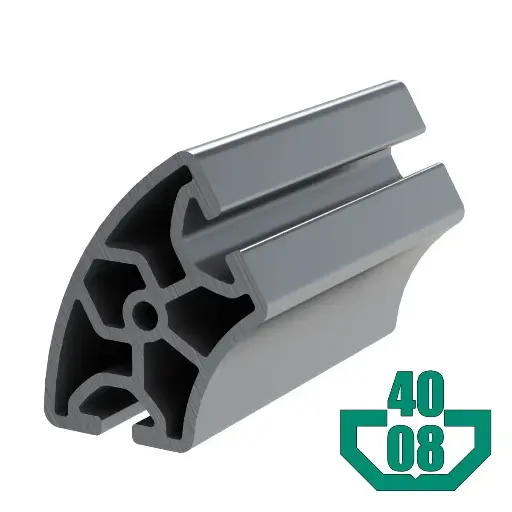 [40X40-0860DEG/6M] 40mm x 40mm T-Slot Profile - 2 (8mm) T-Slots at 60 degrees with Smooth Inside and Outside Corners