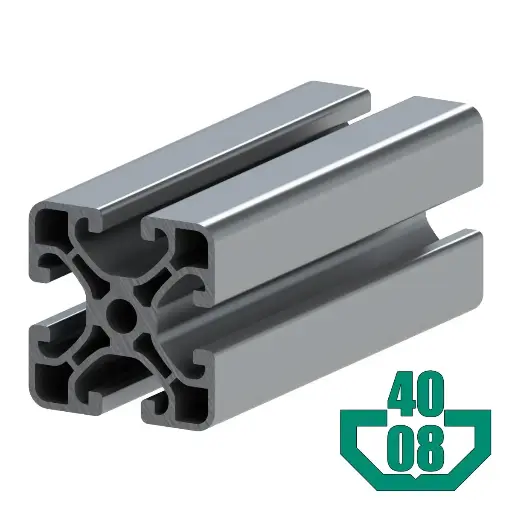 [40X40-08L/6M] 40mm x 40mm Light T-Slot Profile - 4 (8mm/.32") TSlots