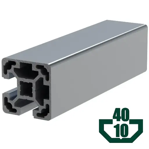 [40X40-102SA/6M] 40mm x 40mm T-Slot Profile - 2 (10mm) TSlots Adjacent, 2 Smooth Sides