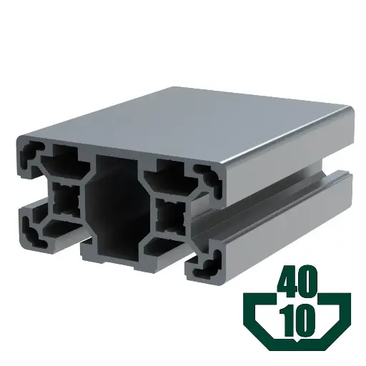 [40X80-104S/6M] 40mm x 80mm T-Slot Profile - 4 (10mm) TSlots, 1 Smooth (80mm) Side