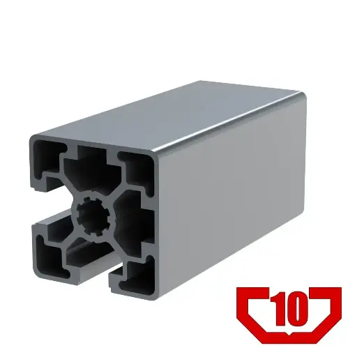 [45X45-2SAL/6M] 45mm x 45mm Light T-Slot Profile - 2 (10mm) TSlots Adjacent, 2 Smooth Sides