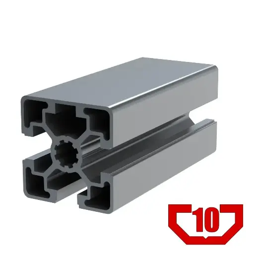 [45X45-3SL/6M] 45mm x 45mm Light T-Slot Profile - 3 (10mm) TSlots, 1 Smooth Side