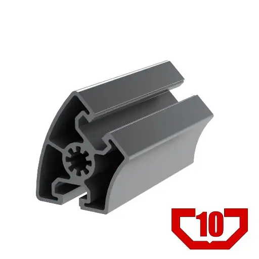 [45X45X45-DEG/6M] 45mm x 45mm T-Slot Profile - 2 (10mm) T-Slots at 45 degrees with Smooth Inside and Outside Corners