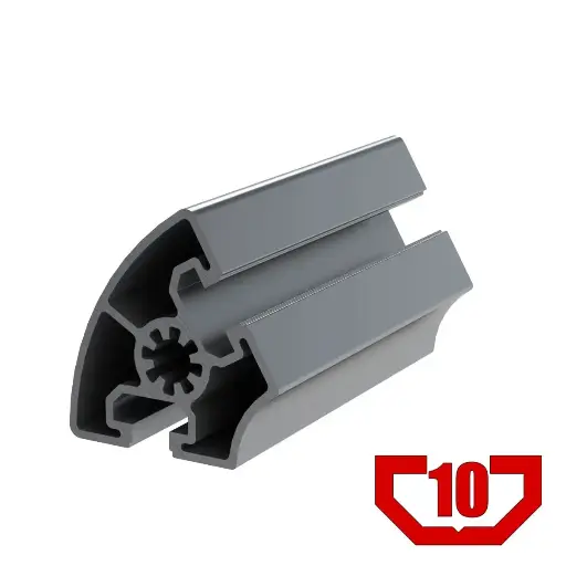 [45X45X60-DEG/6M] 45mm x 45mm T-Slot Profile - 2 (10mm) T-Slots at 60 degrees with Smooth Inside and Outside Corners