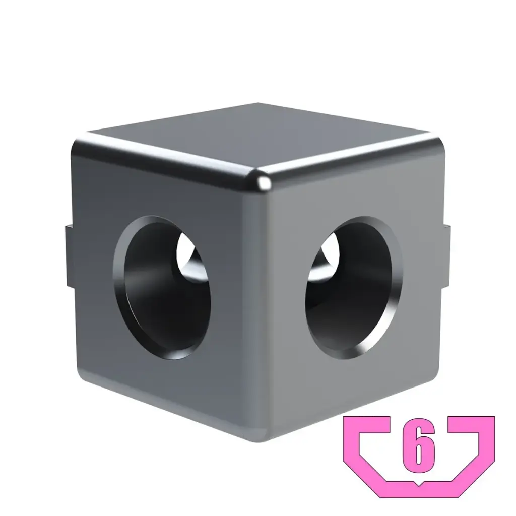 Cube Connector - 2 Direction | 6mm Hardware | Connectors